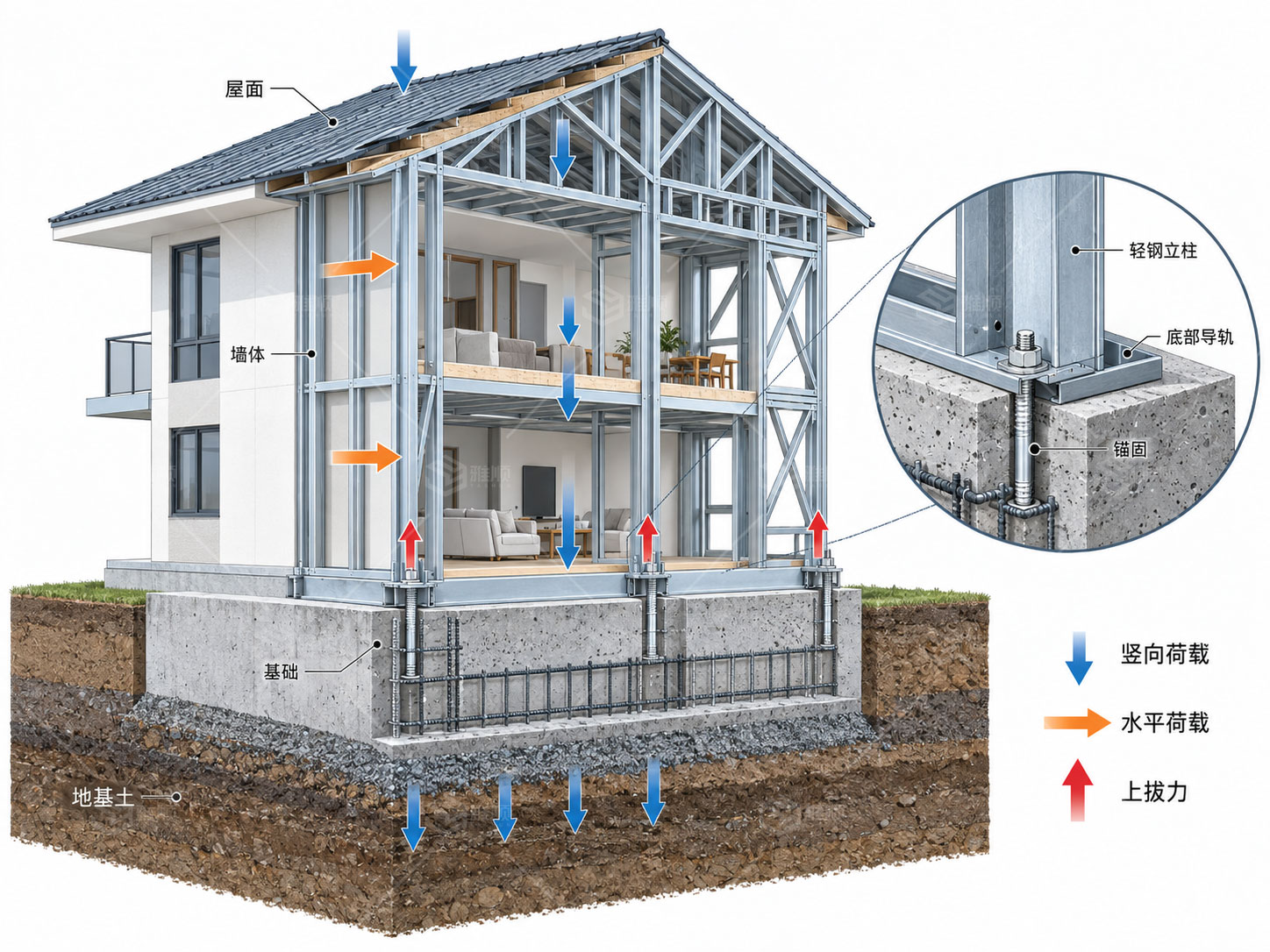 轻钢住宅基础为什么不能随便做？从地基承载、基础形式到锚固抗拔全面解析