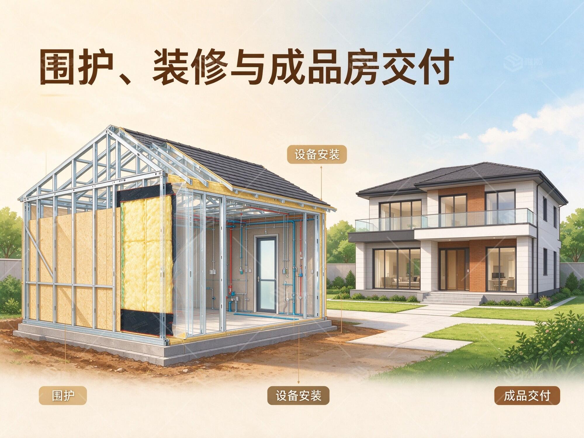 轻钢别墅是怎么建出来的？从轻钢龙骨到成品房全过程解析