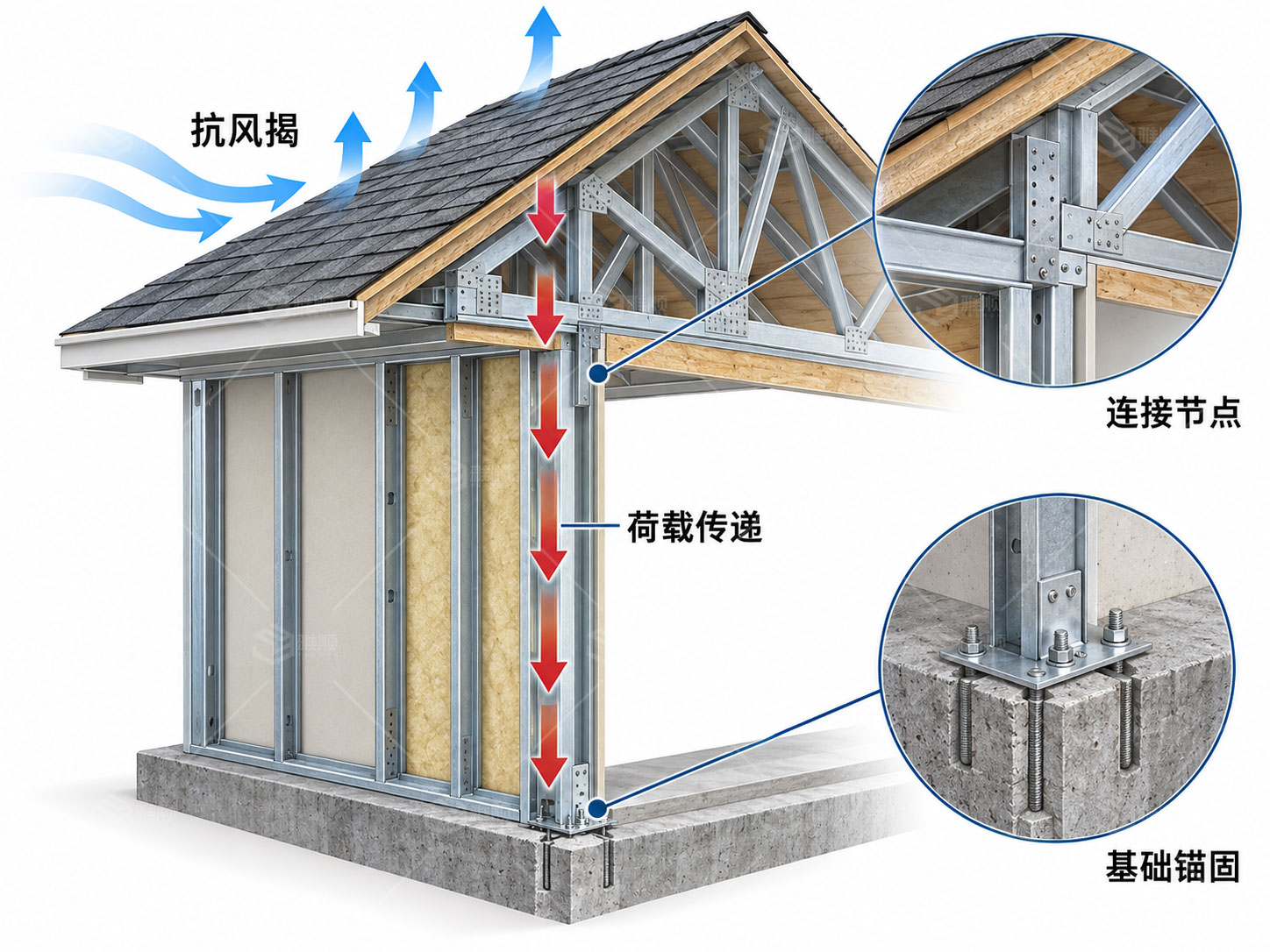 轻钢住宅屋面为什么不能只铺沥青瓦？从C89屋架、OSB、防水到通风排水全面解析